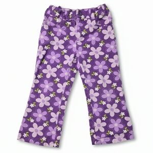VTG 90s Y2K Healthtex Purple Daisy Floral Pants 3T Kidcore